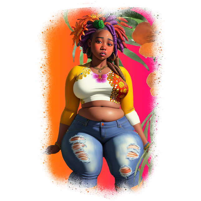Island Girl with Locs #12 – Eco Solvent Heat Transfers & Ready to Press Eco Solvent Transfers Style Junction – Custom Digital Designs & Apparel