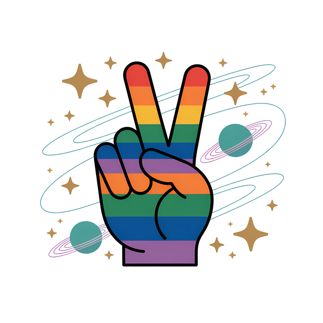 Pride Peace Sign DTF Heat Transfers DTF Transfers Style Junction – Custom Digital Designs & Apparel