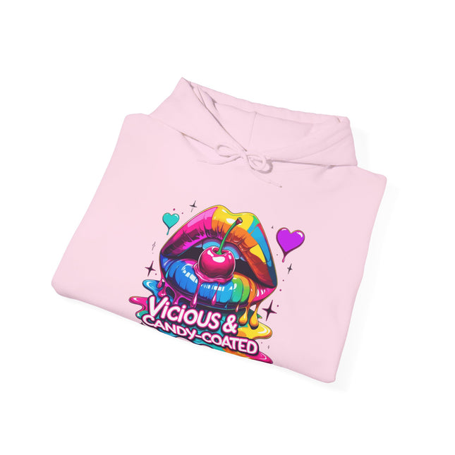 Hoodie — Vicious & Candy-Coated Rainbow Lips Graphic Hoodie