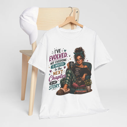T-Shirt — "I've Evolved" Cozy Reader Graphic Tee