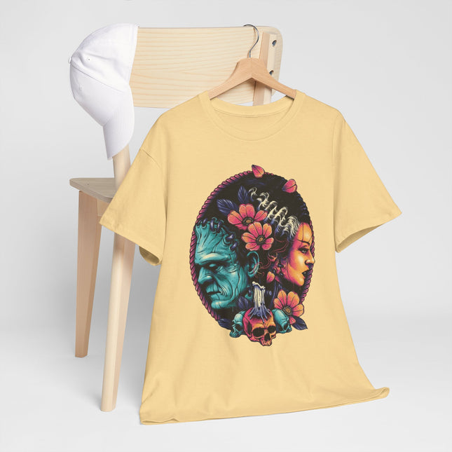 T-Shirt — Dual Faces Floral Skull Design (Day of the Dead Inspired)