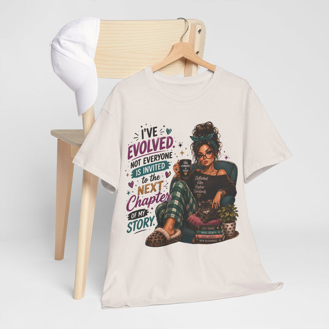 T-Shirt — "I've Evolved" Cozy Reader Graphic Tee