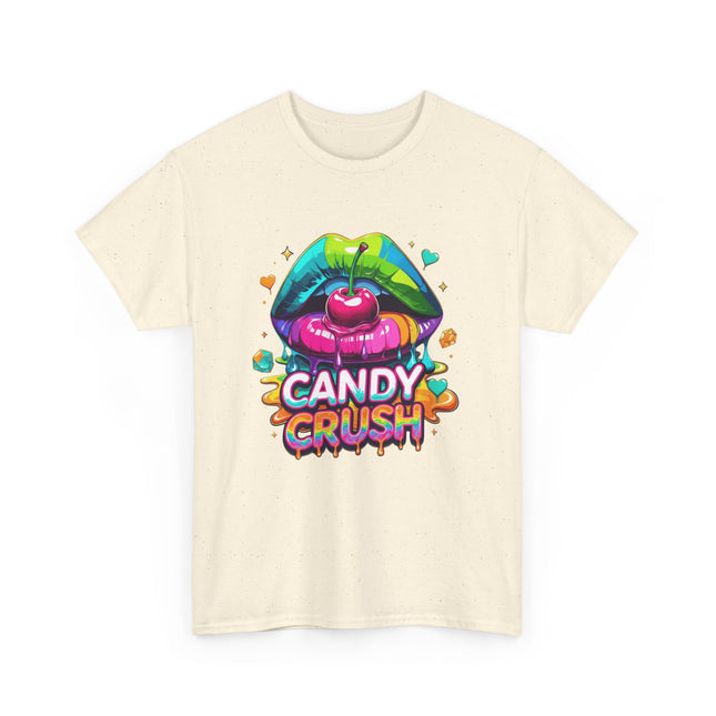 T-Shirt — Candy Crush Colorful Lip & Cherry Graphic Tee