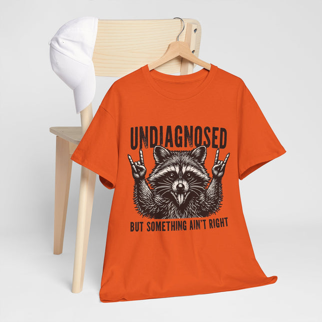 Undiagnosed Raccoon Tee — "But Something Ain't Right" Funny Graphic T-Shirt