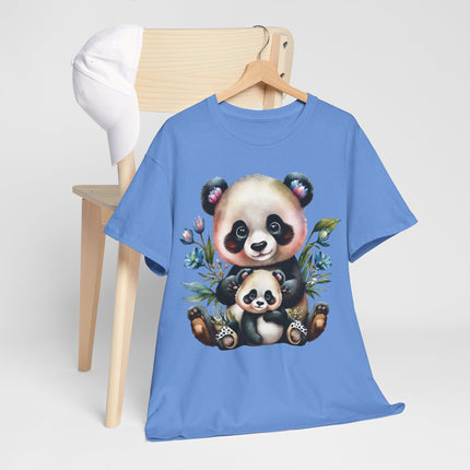 Panda Mom & Baby T-Shirt — Cute Floral Baby Panda Tee for Mothers & Kids