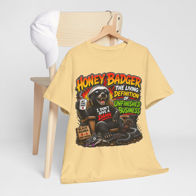 Honey Badger Illustration Tee | 'The Living Definition of Unfinished Business'