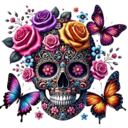 Floral Sugar Skull Butterfly Eco Solvent or Sublimation Heat Transfer