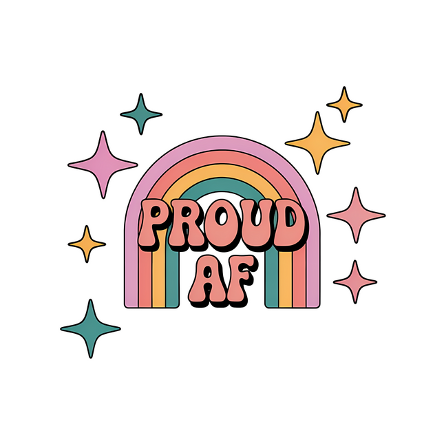 Proud AF Rainbow DTF Heat Transfers DTF Transfers Style Junction – Custom Digital Designs & Apparel