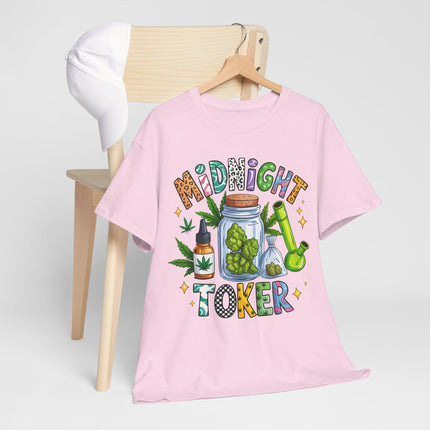 Midnight Toker T-Shirt — Cannabis Graphic Tee for Smokers