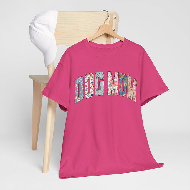 Dog Mom Floral Tee — 'DOG MOM' Arch Graphic T-Shirt, Cute Pet Lover Gift
