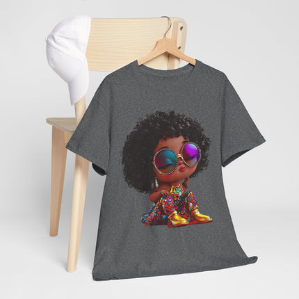 Afro Kiddo Graphic Tee — Cool Afro Girl with Sunglasses