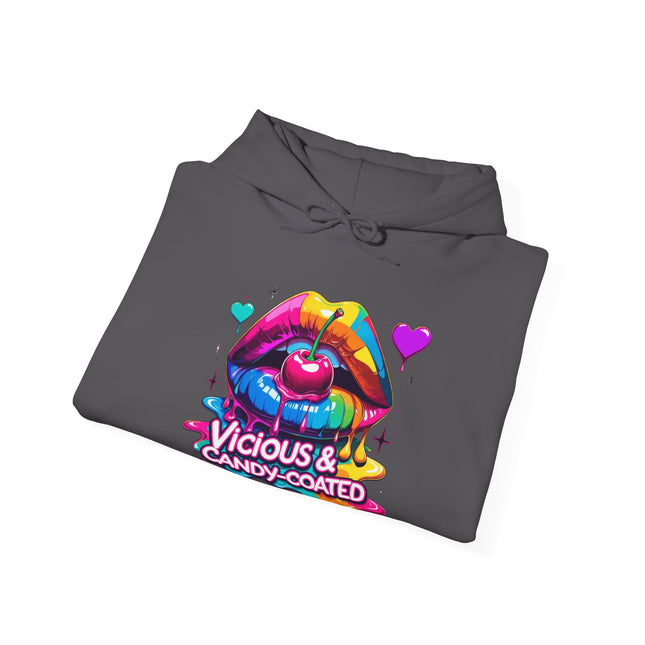 Hoodie — Vicious & Candy-Coated Rainbow Lips Graphic Hoodie