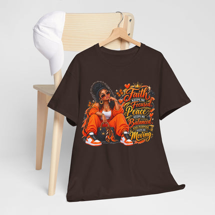 Retro Urban Faith Tee - "Faith, Fresh, Peace, Balance, Moving" Graphic T-Shirt