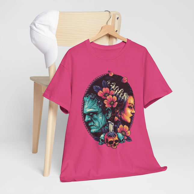 T-Shirt — Dual Faces Floral Skull Design (Day of the Dead Inspired)