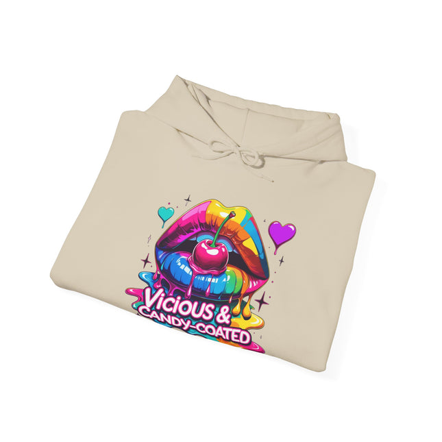 Hoodie — Vicious & Candy-Coated Rainbow Lips Graphic Hoodie