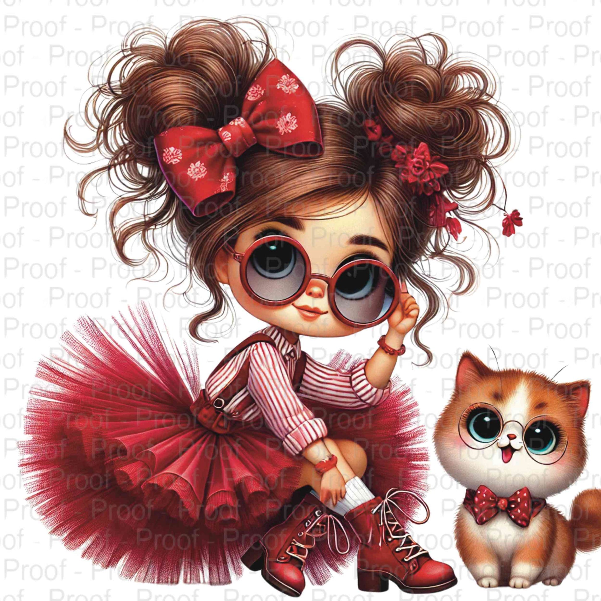 Dreamy Girl and Her Kitten Collection-15-DTF Transfers for Garments – Stunning Apparel Designs for All Fabrics DTF Prints Style-Junction Custom Designs & Prints