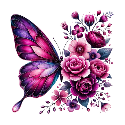 Butterfly & Floral Design for Apparel – DTF Heat Transfers #15 DTF Transfers Style Junction – Custom Digital Designs & Apparel