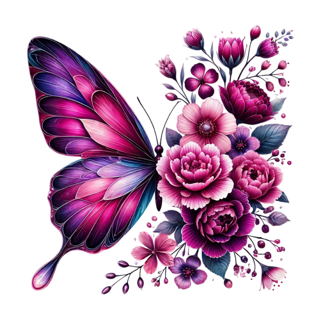 Butterfly & Floral Design for Apparel – DTF Heat Transfers #15 DTF Transfers Style Junction – Custom Digital Designs & Apparel