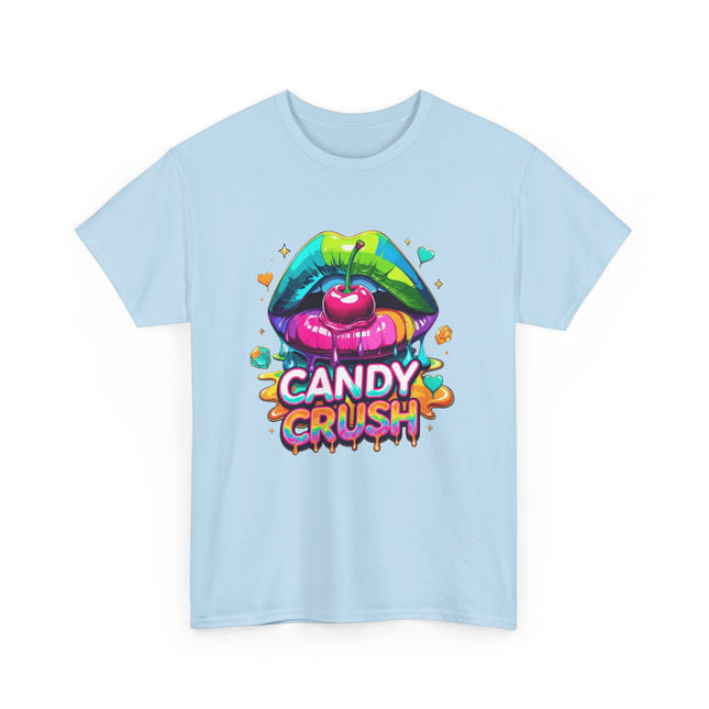 T-Shirt — Candy Crush Colorful Lip & Cherry Graphic Tee