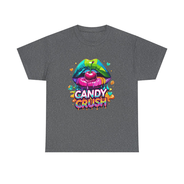 T-Shirt — Candy Crush Colorful Lip & Cherry Graphic Tee
