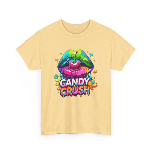 T-Shirt — Candy Crush Colorful Lip & Cherry Graphic Tee