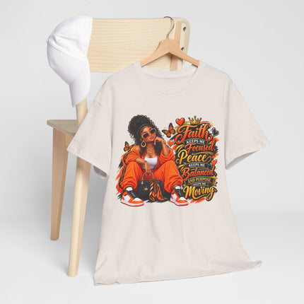 Retro Urban Faith Tee - "Faith, Fresh, Peace, Balance, Moving" Graphic T-Shirt