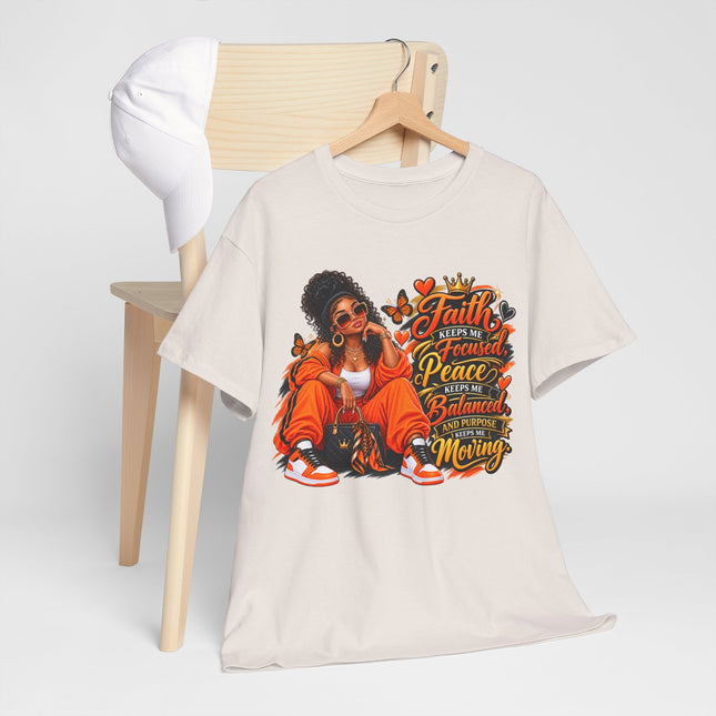 Retro Urban Faith Tee - "Faith, Fresh, Peace, Balance, Moving" Graphic T-Shirt