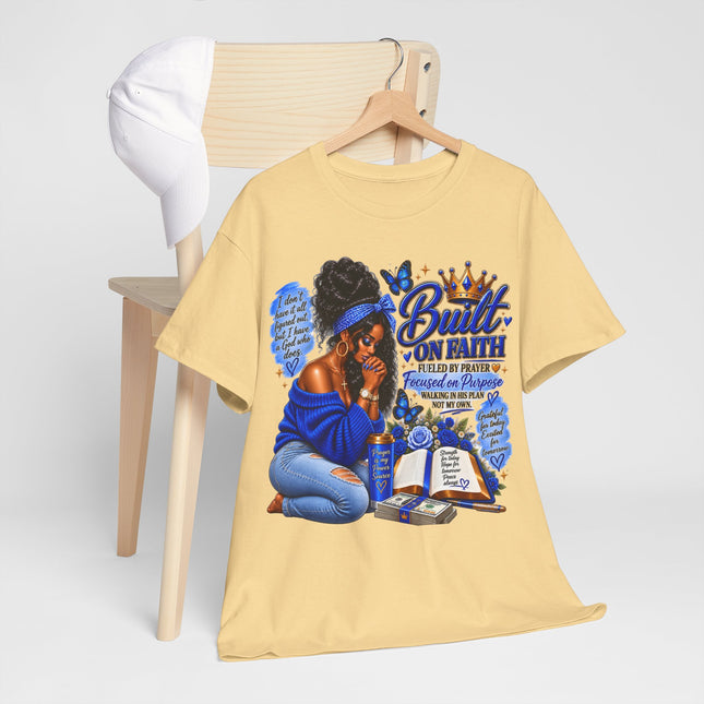 Faithful Queen T-Shirt — "Built on Faith" Inspirational Christian Tee