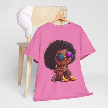 Afro Kiddo Graphic Tee — Cool Afro Girl with Sunglasses