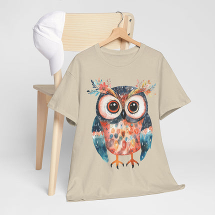 Whimsical Watercolor Owl T-Shirt — Cute Colorful Owl Tee