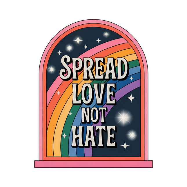 Spread Love Not Hate Arch 2 DTF Heat Transfers DTF Transfers Style Junction – Custom Digital Designs & Apparel