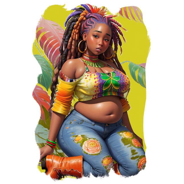 Island Girl with Locs #15 – Eco Solvent Heat Transfers & Ready to Press Eco Solvent Transfers Style Junction – Custom Digital Designs & Apparel