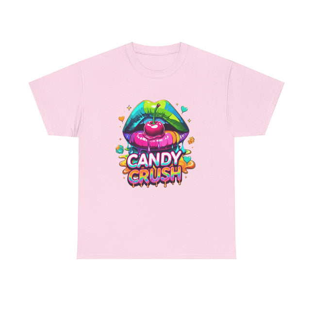 T-Shirt — Candy Crush Colorful Lip & Cherry Graphic Tee