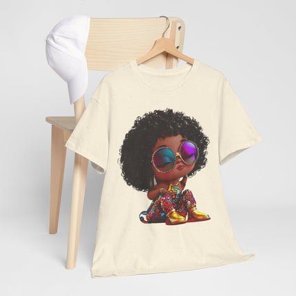 Afro Kiddo Graphic Tee — Cool Afro Girl with Sunglasses