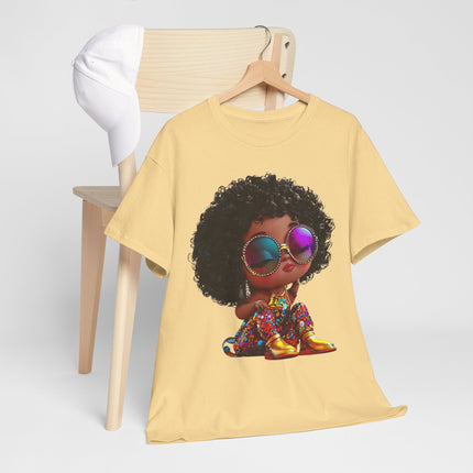 Afro Kiddo Graphic Tee — Cool Afro Girl with Sunglasses