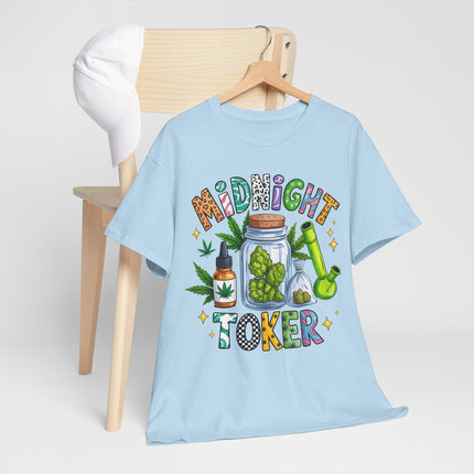 Midnight Toker T-Shirt — Cannabis Graphic Tee for Smokers