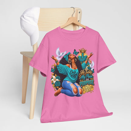 Inspirational Faith T-Shirt — "He Turns My Pain Into Purpose" Graphic Tee