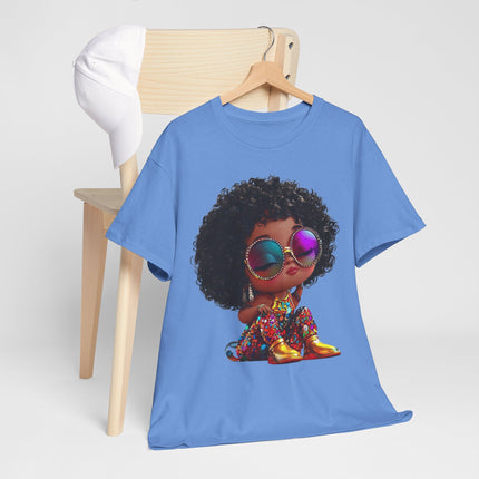Afro Kiddo Graphic Tee — Cool Afro Girl with Sunglasses