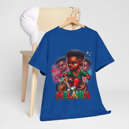 Melanin Kids Bike Graphic Tee — Retro Urban Proud Black Culture T‑Shirt