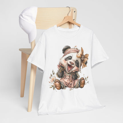 Cute Baby Panda Tee — Adorable Floral Bow Graphic T-Shirt