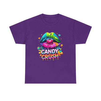 T-Shirt — Candy Crush Colorful Lip & Cherry Graphic Tee