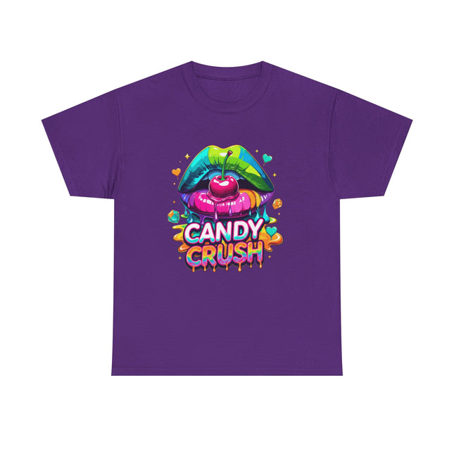 T-Shirt — Candy Crush Colorful Lip & Cherry Graphic Tee