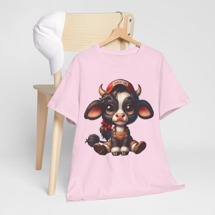 Cute Sitting Cow Tee – Adorable Cartoon Calf Graphic T-Shirt