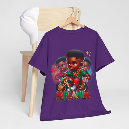 Melanin Kids Bike Graphic Tee — Retro Urban Proud Black Culture T‑Shirt