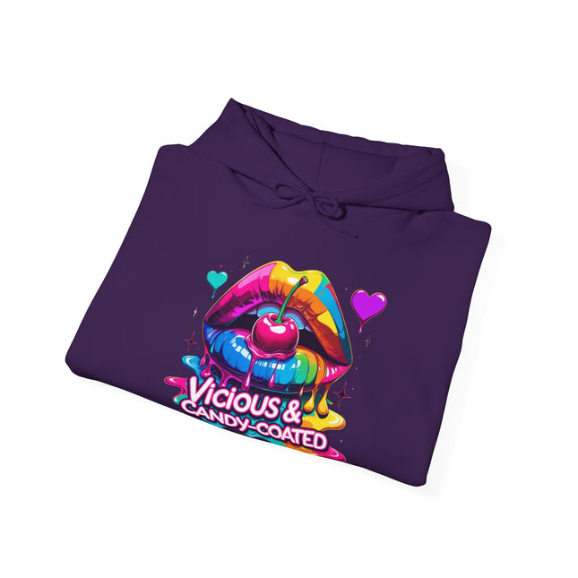 Hoodie — Vicious & Candy-Coated Rainbow Lips Graphic Hoodie