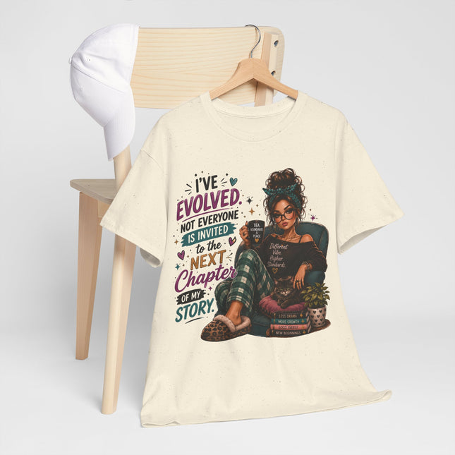 T-Shirt — "I've Evolved" Cozy Reader Graphic Tee