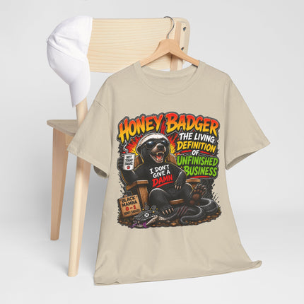 Honey Badger Illustration Tee | 'The Living Definition of Unfinished Business'