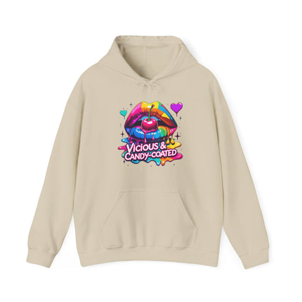 Hoodie — Vicious & Candy-Coated Rainbow Lips Graphic Hoodie