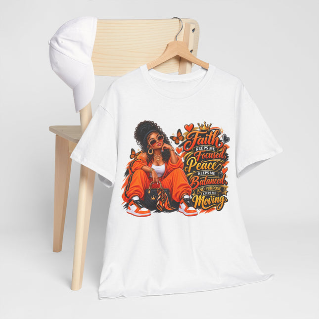 Retro Urban Faith Tee - "Faith, Fresh, Peace, Balance, Moving" Graphic T-Shirt