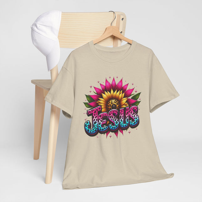 Jesus Floral Sunflower T-Shirt — Colorful Faith Graphic Tee